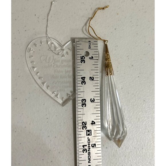 Christmas Collectible Ornaments Set Of 3 Acrylic Inc. Helen Steiner Rice Heart - Picture 6 of 7